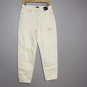 Express Relaxed Tapered Mid‎ Rise Distressed Jeans Women's Size 6S